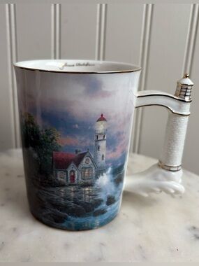 Vintage Thomas Kinkade Beacon of Hope Lighthouse Porcelain Collectible Mug 2002